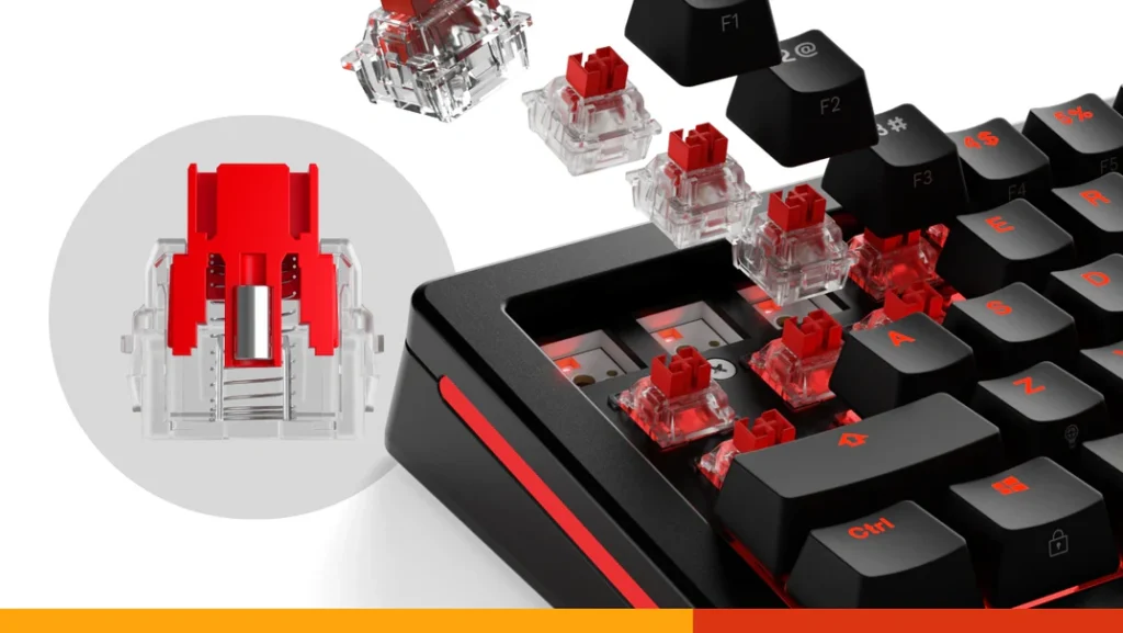 Detailní technické schéma magnetického spínače s Hallovým senzorem a pružinou